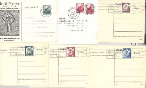 Dt. Reich, 8 verschiedene Belege aus 1934-35 als Posten