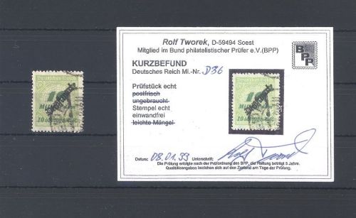 Dt. Reich Dienst Michel Nr. 86, 10 Mrd. 1923 gestempelt, Befund BPP