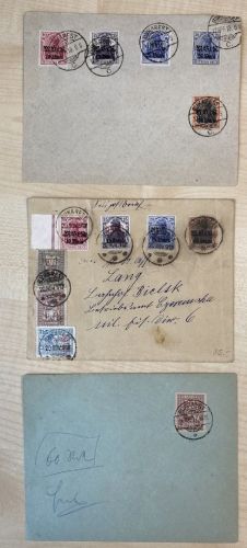 Dt. Bes. 1. WK Rumänien, 3 verschiedene Belege als Posten