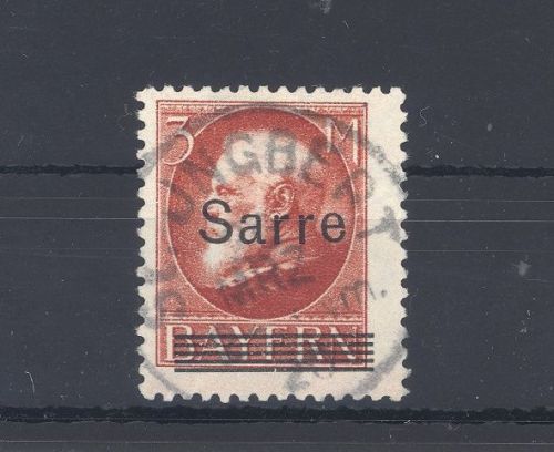 Saargebiet Michel Nummer 29, 3 Mark 1920 gestempelt, geprüft