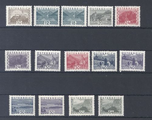 Österreich Michel Nummer 530/543, Landschaften 1932 **