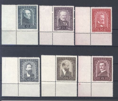 Österreich Michel Nummer 545/550, Maler 1932 ** Eckrand