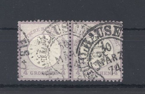 Dt. Reich Michel Nummer 16, 1-4 Groschen im gestempelten Paar