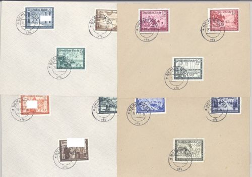 Dt. Reich FDC Michel Nr. 702-13, Kameradschaft 1939 auf 4 Belegen