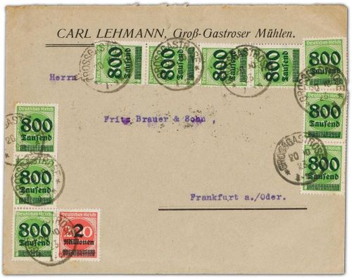 DR Mi 307 (10) seltene MiF, portogerecht, ME 20.500 €, FA Weinbuch BPP