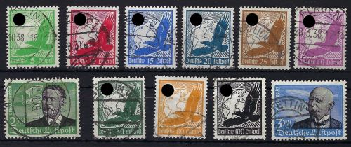 DR 1934, Mi 529-539 X °, Flugpost Steinadler