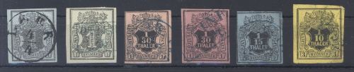 Hannover Michel Nummer 1-5, Freimarken 1850-51 gestempelt