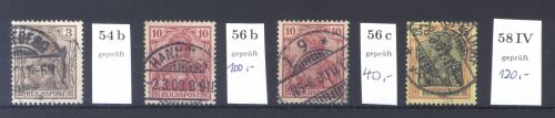Dt. Reich, gestempelter Posten aus Mi. Nr. 54-65, Reichspost, gp. BPP