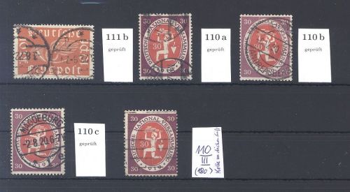 Dt. Reich, gestempelter Posten aus Michel Nummer 110-11, geprüft