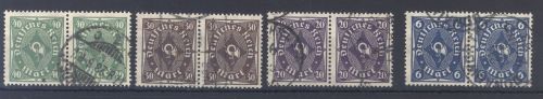 Dt. Reich, gestempelter Posten Paare aus Michel Nr. 224-32, geprüft