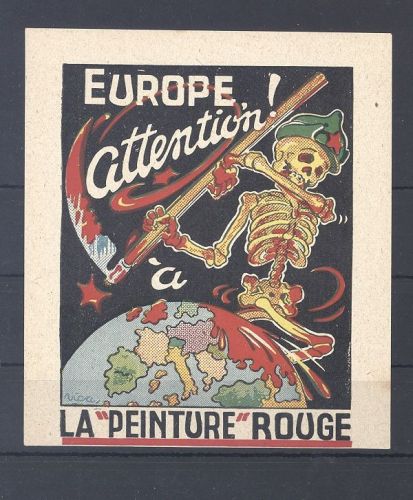 Dt. Reich, interessanter farbiger Anti - Bolschwismus Druck