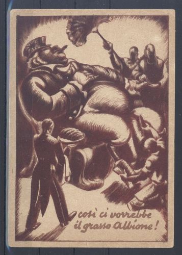 Dt. Reich, interessante italienische Schmähkarte gegen Großbritannien