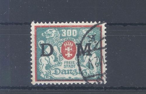 Danzig Dienst Michel Nummer 35, 300 Mark 1922 gestempelt, gp. Infla