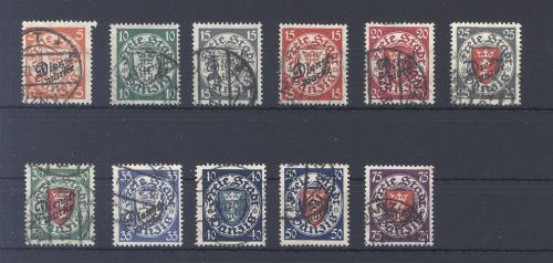 Danzig Dienst Michel Nummer 41-51, Dienst 1924 gestempelt
