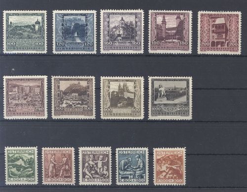 Österreich Michel Nummer 433-446, Jahre 1923-24 **