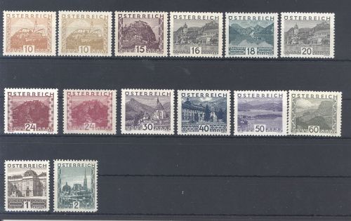 Österreich Michel Nummer 498-511, Freimarken 1929 */**