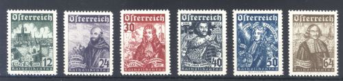 Österreich Michel Nummer 557-62, Wohlfahrt 1933 **
