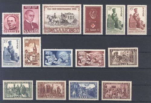 Saarland Michel Nummer 289-303 Jahrgang 1950 **