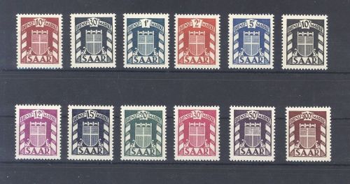 Saarland Dienst Michel Nummer 33-44, Dienst 1949 **