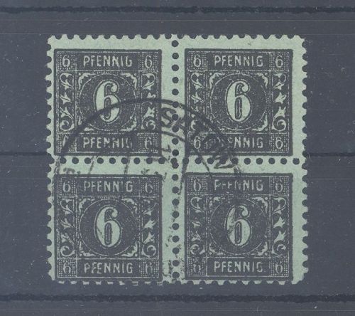 SBZ Michel Nummer 8y, 6 Pfg. 1945 gestempelter Viererblock, geprüft BPP