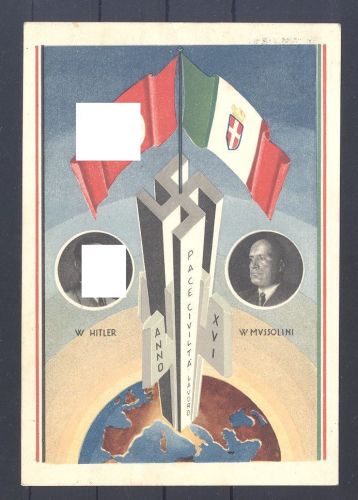 Dt. Reich, interessante farbige italienische Propagandakarte