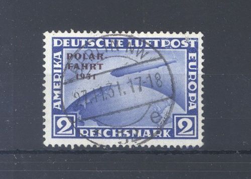 Dt. Reich Michel Nummer 457, 2 RM Polarfahrt 1931 gestempelt