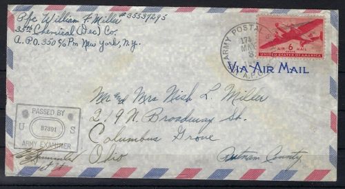 USA 17.5.1945, LuPo Feldpost 15. Armee Bad Kreuznach n. Columbus Iron (43