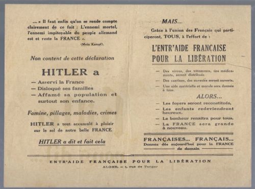 Nordafrika WW 2., RARITÄT, Flugblatt zur Befreiung von Algier 1945 (46