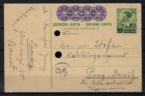 D. Bes. in Serbien, P3 als Feldpost n. Dewitz (B&M) SS-Junkerschule (67