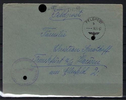 Waffen-SS-Feldpost aus dem Ostfront-Kessel von Demjansk 18.3.42 (69