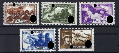 D. Bes. Belgien, Spendenvignette n. ausgegeben, Mi XVI-XIX A**