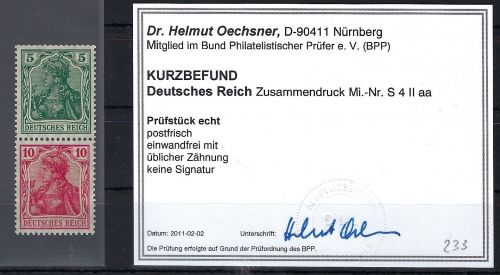 DR Germania ZD S 4 IIa ** mit KB Dr. Oechsner BPP, ungefaltet