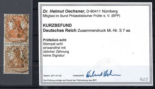 DR Germania ZD S 7 aa ° einwandfrei, KB Dr. Oechsner BPP, ungefaltet