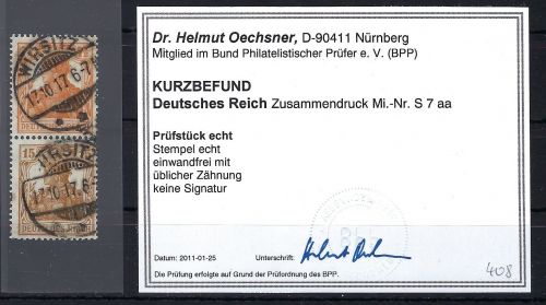 DR Germania ZD S 7 aa ° einwandfrei, KB Dr. Oechsner BPP, ungefaltet