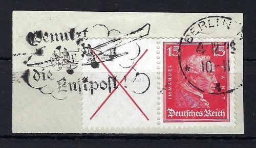 DR 19327, ZD W 23 Luxus Briefstück mit Werbestempel