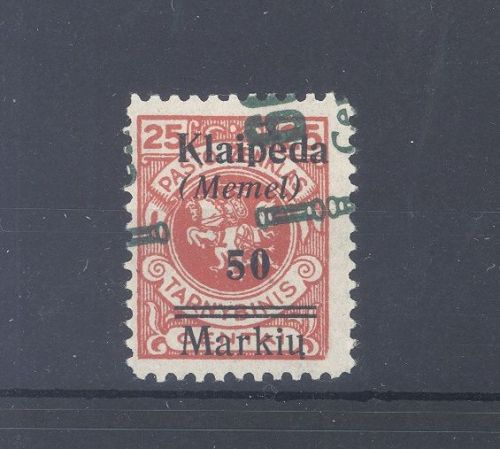 Memel Mi Nr. 233 F II, 50 C. stark verschobener Aufruck ungebraucht *
