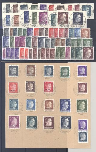 Dt. Bes. 2. WK, umfangreicher Posten auf 4 Steckkarten