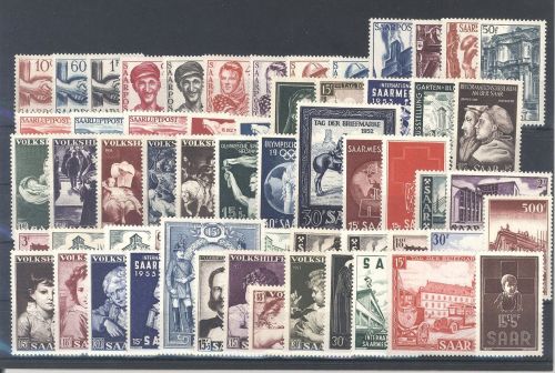 Saarland, ** Posten aus 1949-54 auf Steckkarte