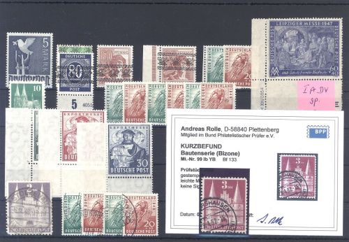 All. Bes. und Bizone, */**/gestempelter Posten mit Befund BPP