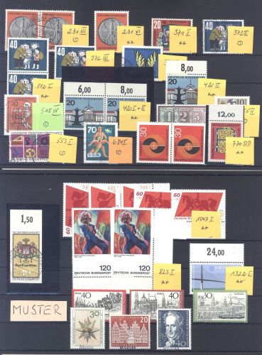 Bund, interessanter bunter Posten Bund Besonderheiten auf 3 Steckkarten