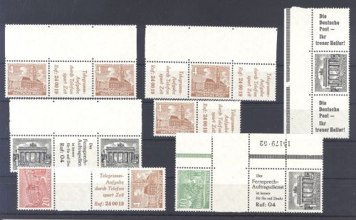 Berlin, 7 verschiedene ** Zusammendrucke aus Michel Nr. W17-SKZ 4