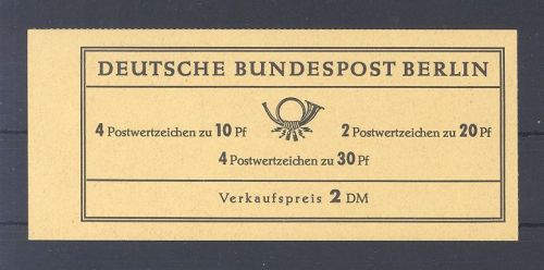 Berlin Markenheftchen Brandenburger Tor 1966 mit PF IV **, gp. BPP