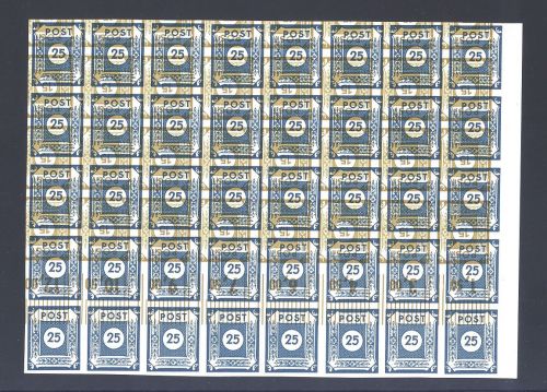 SBZ Michel Nummer 49 a DD, 25 Pfg. Ziffern ** im 40er Bogen