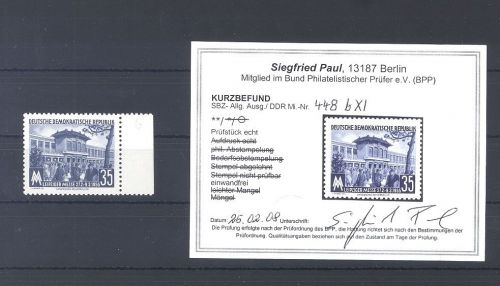 DDR Michel Nummer 448 b XI, 35 Pfg. Freimarke 1955 **, Befund BPP