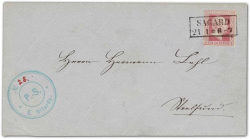 Preussen Mi 6 PF I "Ecke links unten gebrochen", selten