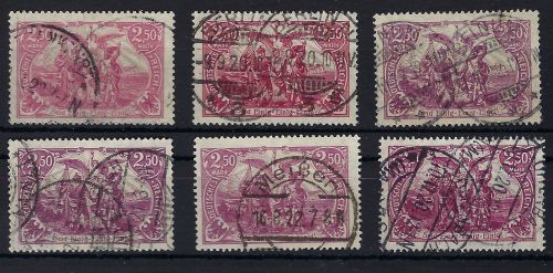 DR Mi 115 a bis f °, alle 6 Farben, gepr. Infla Berlin