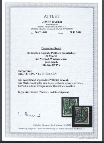 DR Mi 209 P Y ° mit FFA Bauer BPP