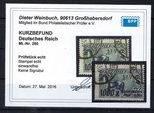 DR Mi 260 ° einwandfrei, mit KB Weinbuch BPP