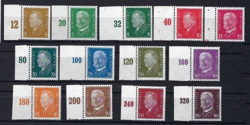 DR Reichspräsidenten, Mi 410 - 422 ** SR, in guter Qualität