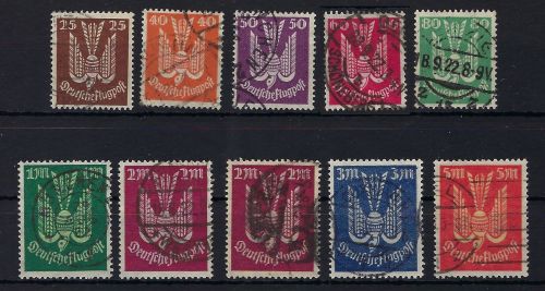 DR Mi 210 - 218 °, mit zus. 216 b, jde Marke gep. Infla Berlin